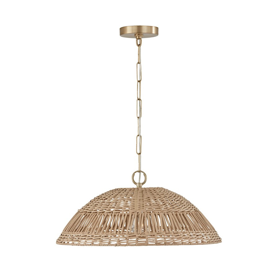 Capital Lighting Small Naomi 1 Light Pendant, Brass - 347511MA