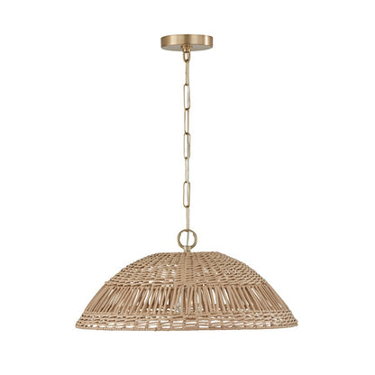 Capital Lighting Small Naomi 1 Light Pendant, Brass - 347511MA