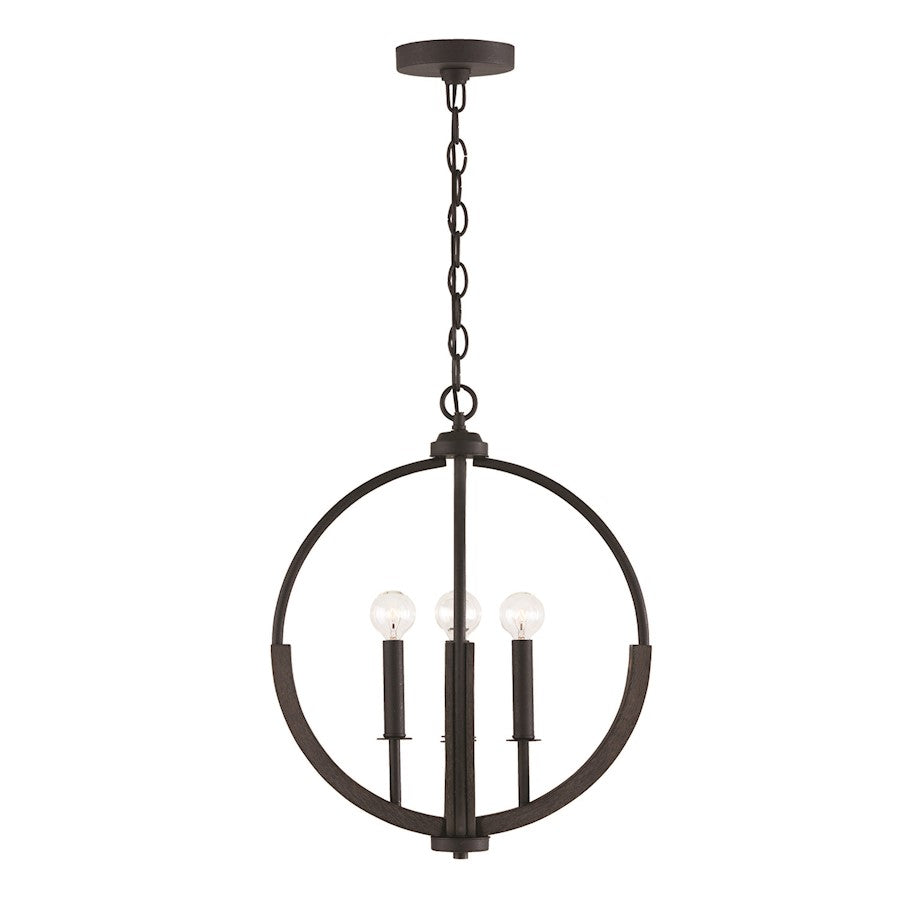 4 Light Pendant, Grey/Black