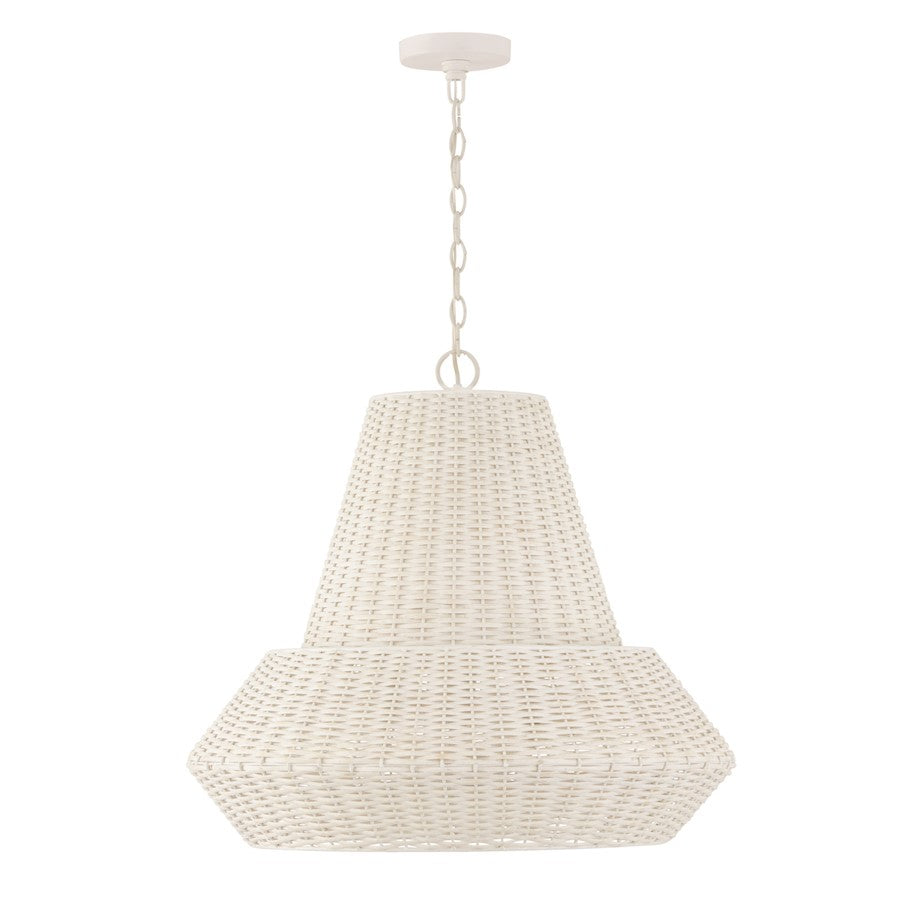 Capital Lighting Boca 4 Light Pendant, White - 347842HH