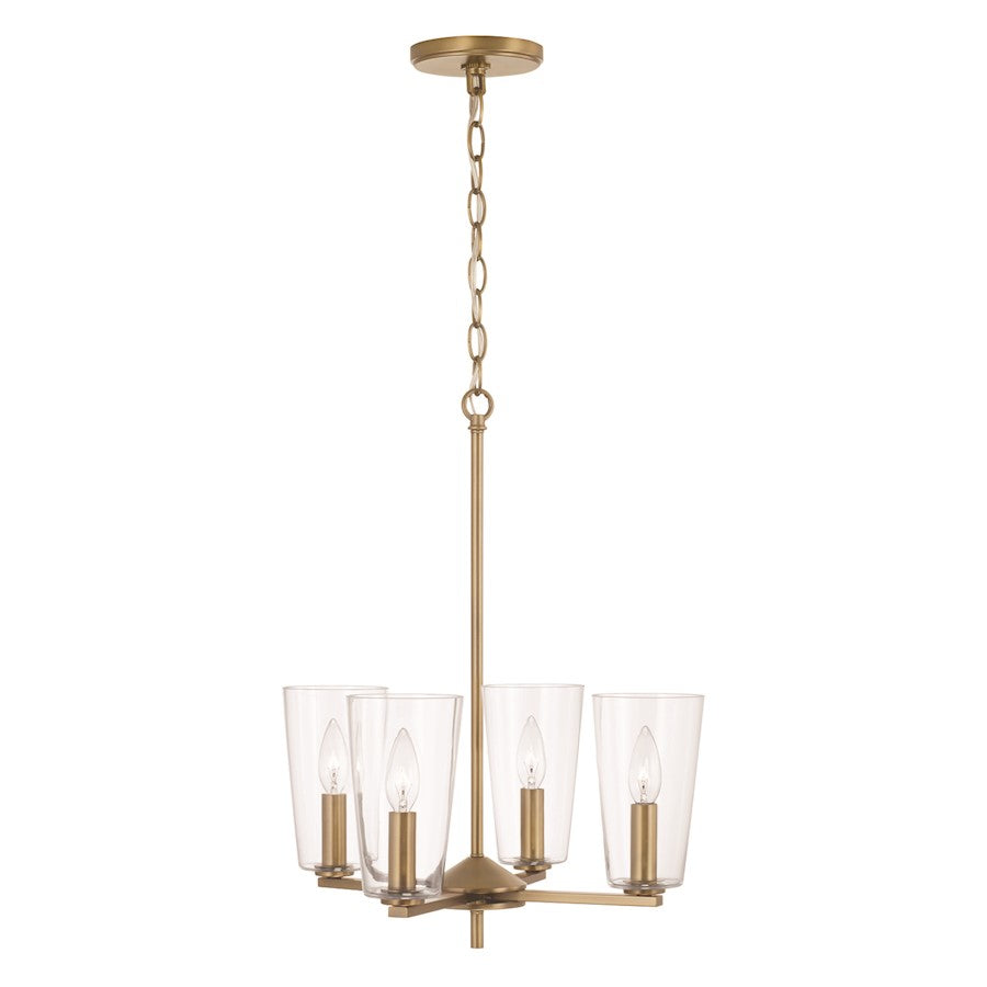 HomePlace Lighting Portman 4 Light Pendant, Brass/Clear - 348641AD-538