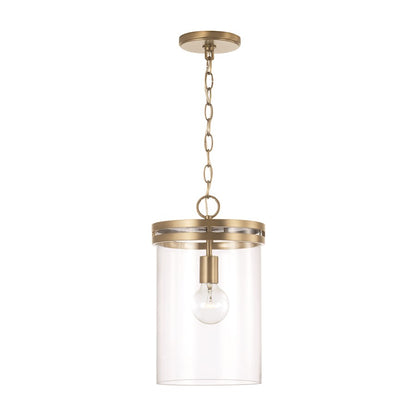 HomePlace Lighting Fuller 1 Light Pendant, Brass/Clear - 348711AD