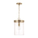 HomePlace Lighting Fuller 1 Light Pendant, Brass/Clear - 348711AD