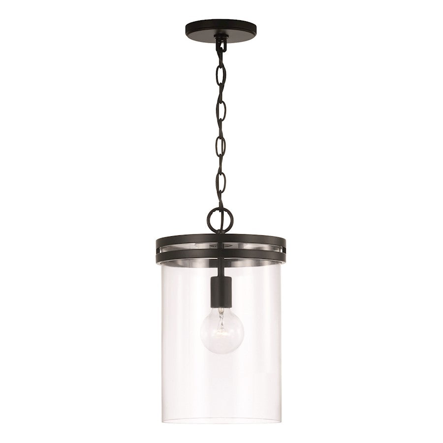 HomePlace Lighting Fuller 1 Light Pendant, Black/Clear - 348711MB