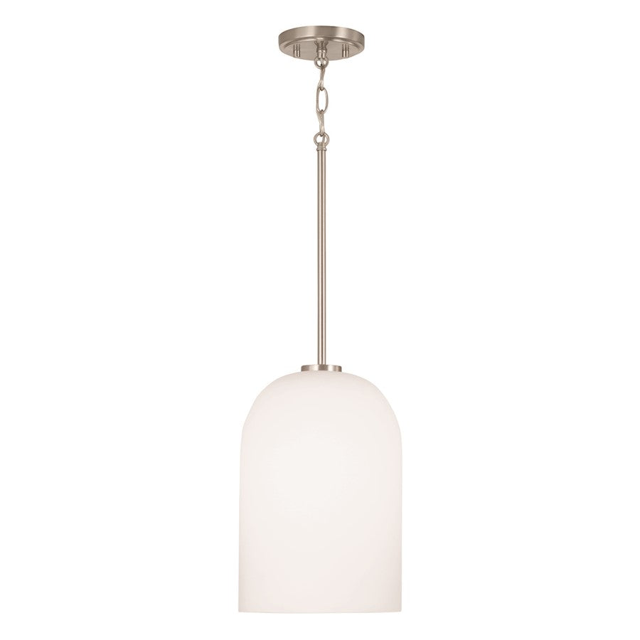 HomePlace Lighting Lawson 1 Light Pendant, Brushed Nickel/Soft White - 348811BN