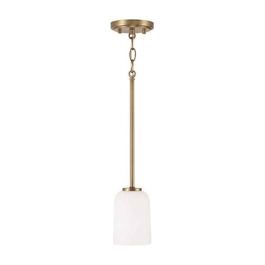 HomePlace Lighting Lawson 1 Light 6" Pendant, Brass/Soft White - 348812AD-542