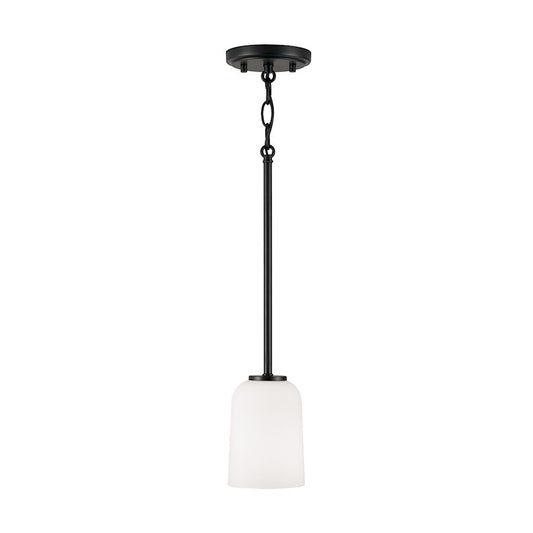 HomePlace Lighting Lawson 1 Light 6" Pendant, Black/Soft White - 348812MB-542