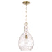 HomePlace Lighting Brentwood 1 Light Pendant, Brass/Clear Water - 349012AD