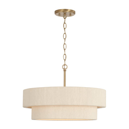 Capital Lighting Delaney 4 Light Dual Mount Pendant, Brass - 349841MA