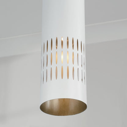 1 Light Pendant, Aged Brass/White