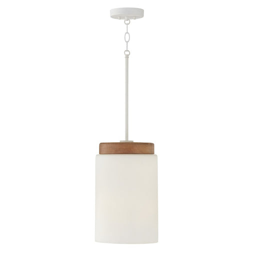 Capital Lighting Liam 1 Light Pendant, Light Wood/White/Soft White - 350911LT
