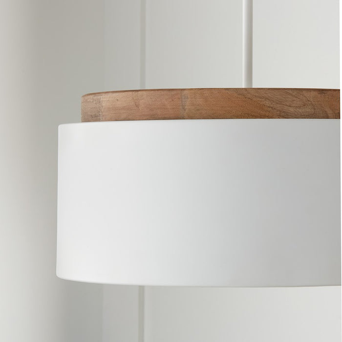 Capital Lighting Liam 1 Light Pendant, Light Wood/White/Soft White