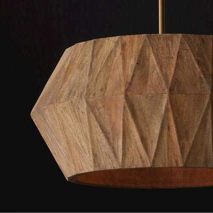 4 Light Pendant, Light Wood