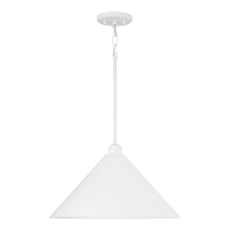 Capital Lighting Alden 1 Light Pendant, White/White - 351311WE