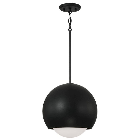 Capital Lighting Dolby 1 Light 13" Pendant, Black Iron/Soft White - 351611BI