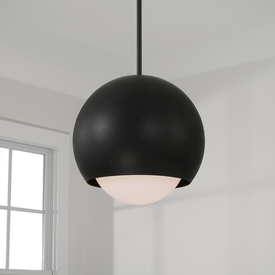 1 Light Pendant, Black Iron