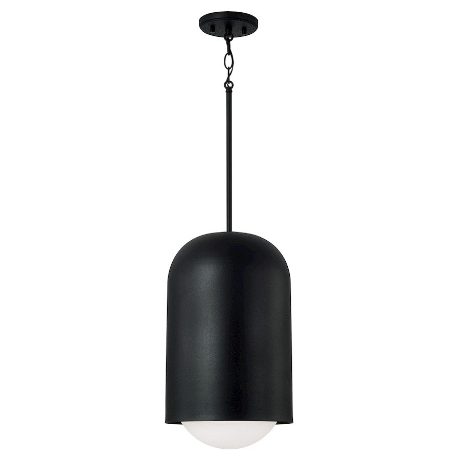 Capital Lighting Dolby 1 Light 18" Pendant, Black Iron/Soft White - 351612BI