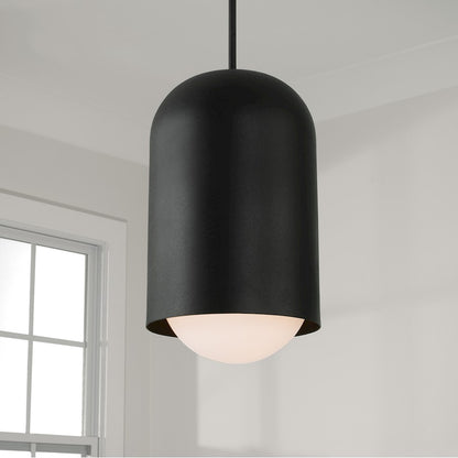 1 Light Pendant, Black Iron