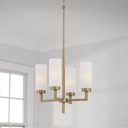 4 Light Pendant, Brass