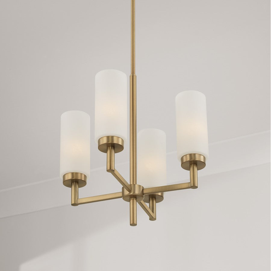 4 Light Pendant, Brass