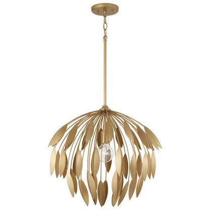 Capital Lighting Margeaux 1 Light 18" Pendant, Buffed Gold - 351812GF