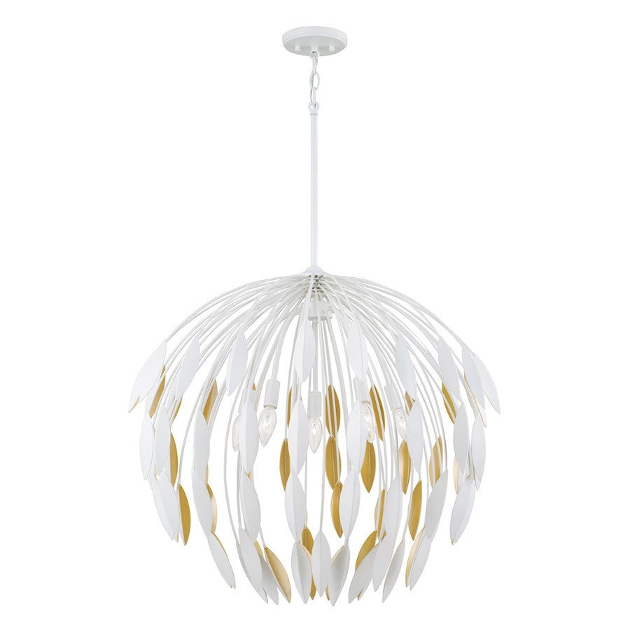 Capital Lighting Margeaux 5 Light Pendant, White - 351851WE