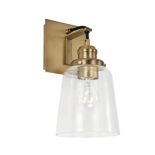 Capital Lighting Fallon 1 Light Sconce in Aged Brass/Clear - 3711AD-135