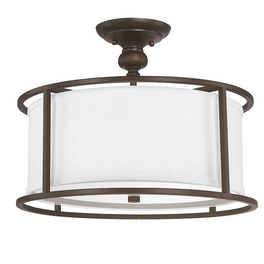 Capital Lighting Midtown 3 Light Semi Flush, Burnished Bronze