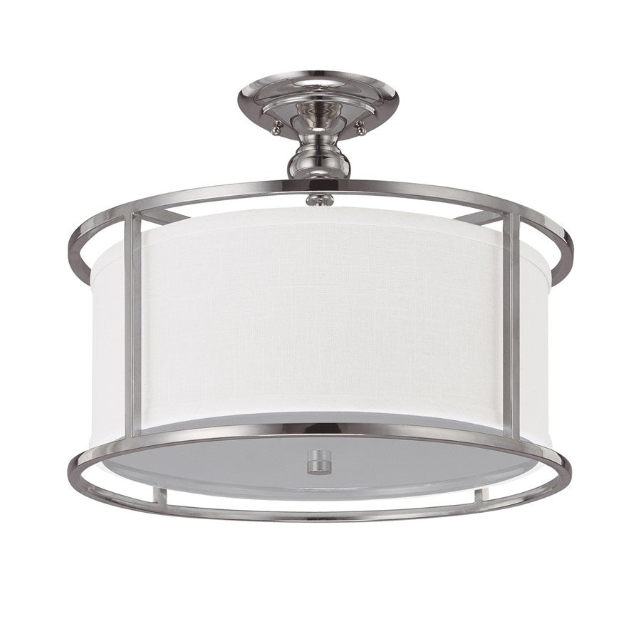 Capital Lighting Midtown 3 Light Semi Flush, Burnished Bronze