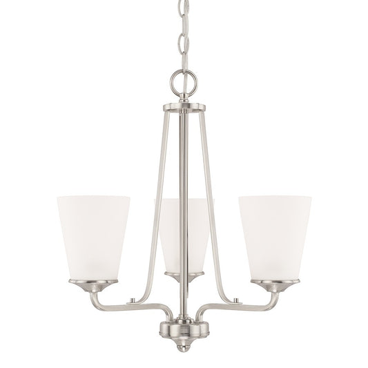 HomePlace by Capital Lighting Braylon 3 Light Chandelier, Nickel - 414131BN-331