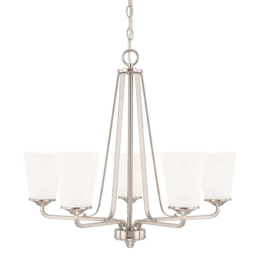 HomePlace by Capital Lighting Braylon 5 Light Chandelier, Nickel - 414151BN-331