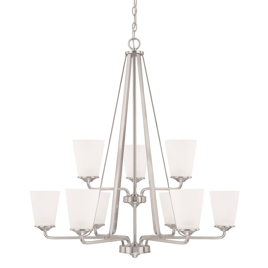 HomePlace by Capital Lighting Braylon 9 Light Chandelier, Nickel - 414191BN-331