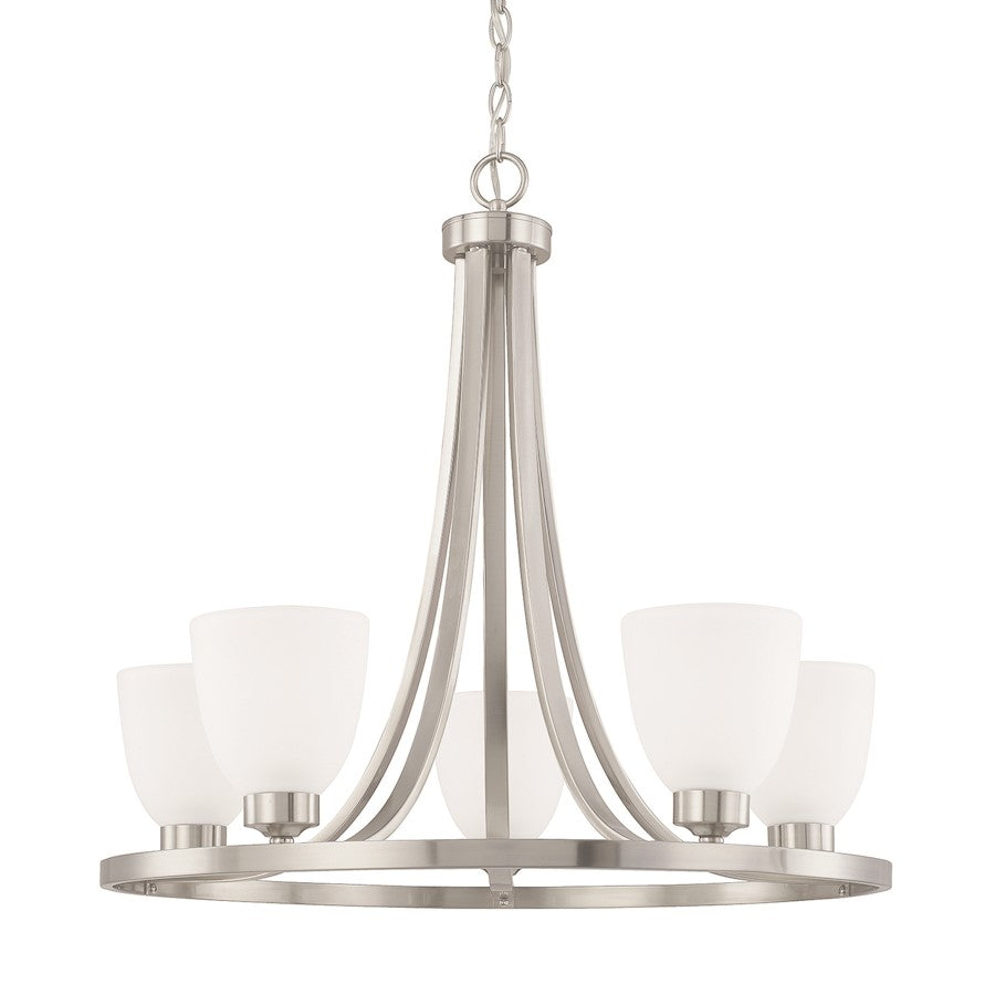 HomePlace by Capital Lighting Jameson 5 Light Chandelier, Nickel - 414351BN-333