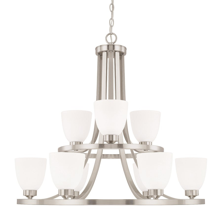 HomePlace by Capital Lighting Jameson 9 Light Chandelier, Nickel - 414391BN-333