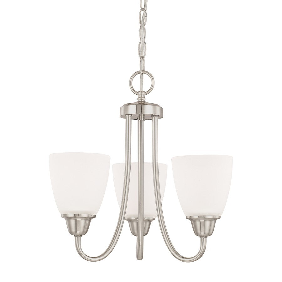 HomePlace by Capital Lighting Trenton 3 Light Chandelier, Nickel - 415131BN-337