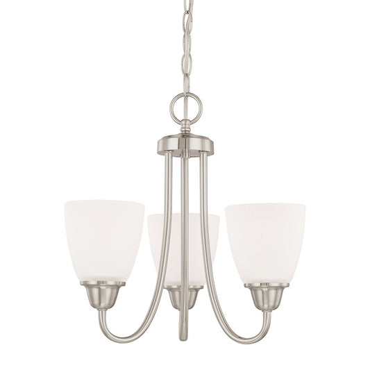 HomePlace by Capital Lighting Trenton 3 Light Chandelier, Nickel - 415131BN-337