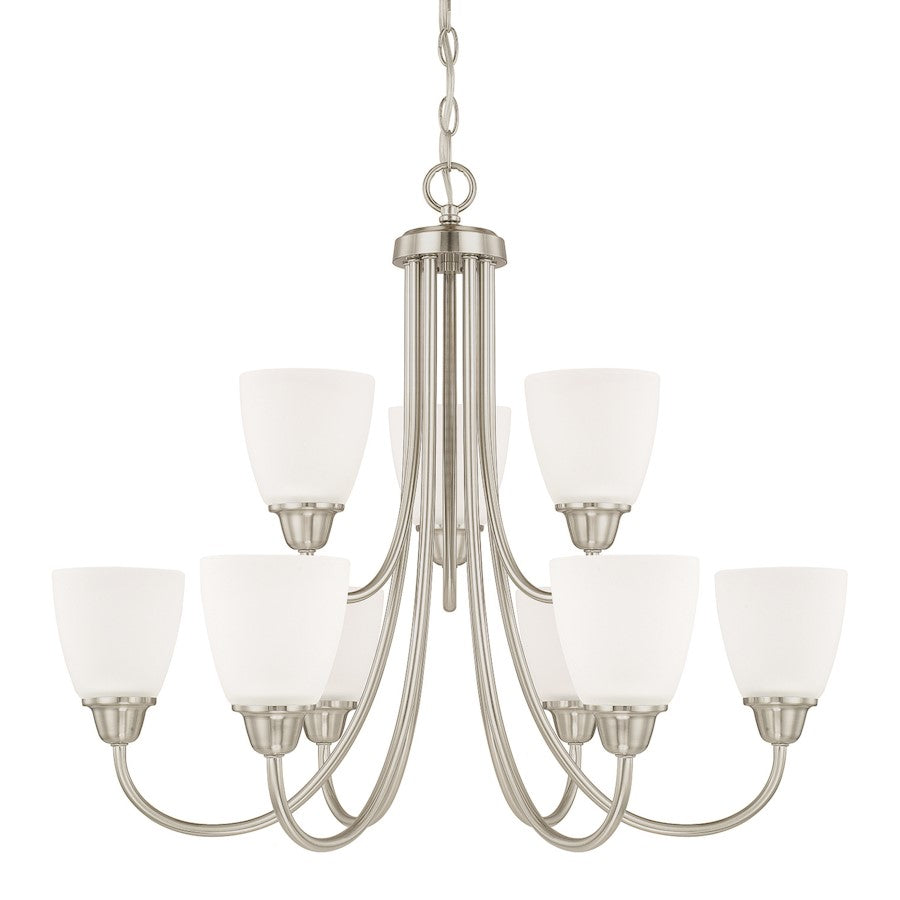 HomePlace by Capital Lighting Trenton 9 Light Chandelier, Nickel - 415191BN-337