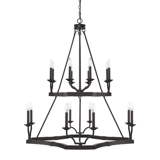 Capital Lighting Ravenwood 16 Light Chandelier, Black Iron - 419801BI