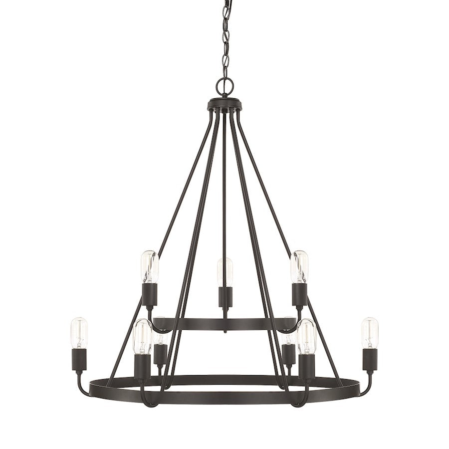 HomePlace by Capital Lighting Tanner 9 Light Chandelier, Matte Black - 420091MB