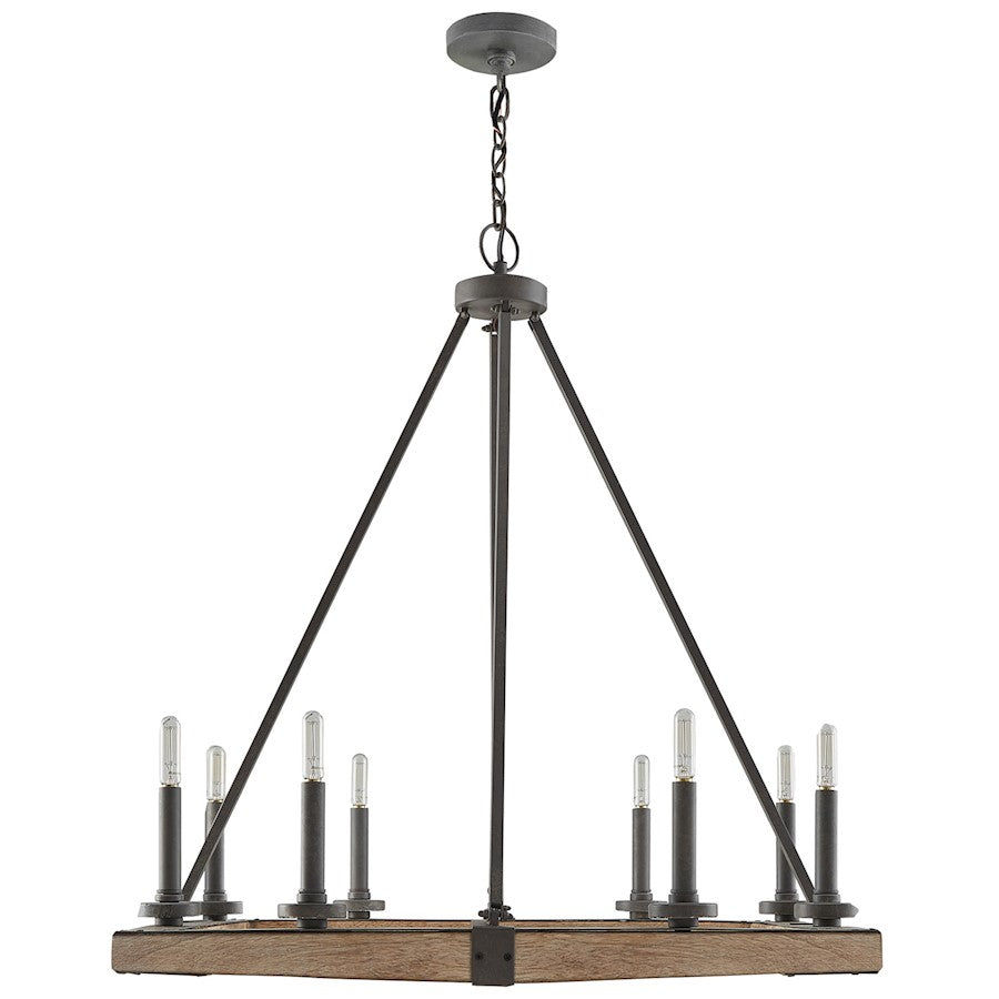 Capital Lighting 8 Light Chandelier, Iron and Wood - 424882IW