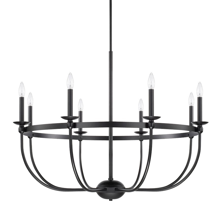 Capital Lighting Rylann 8 Light Chandelier, Matte Black - 425181MB