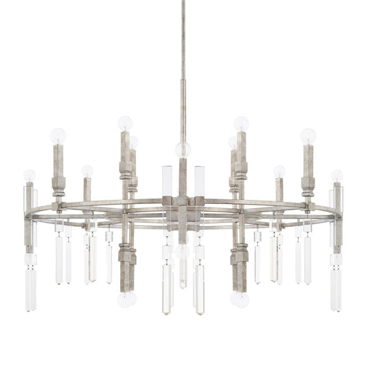 Capital Lighting Drake 20 Light Chandelier, Antique Silver - 425302AS