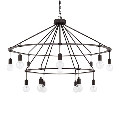 Capital Lighting 14 Light Chandelier, Black Iron - 425602BI