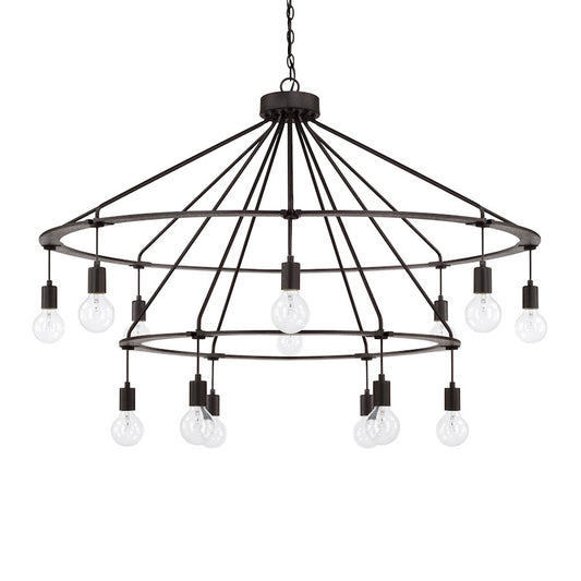 Capital Lighting 14 Light Chandelier, Black Iron - 425602BI