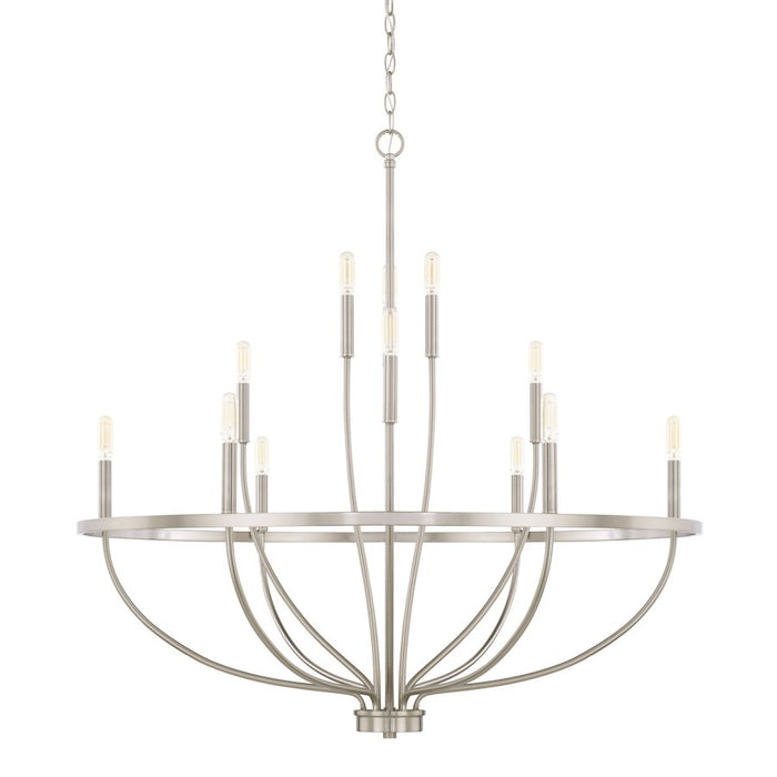 HomePlace by Capital Lighting Greyson 12 Light Chandelier, Nickel - 428501BN