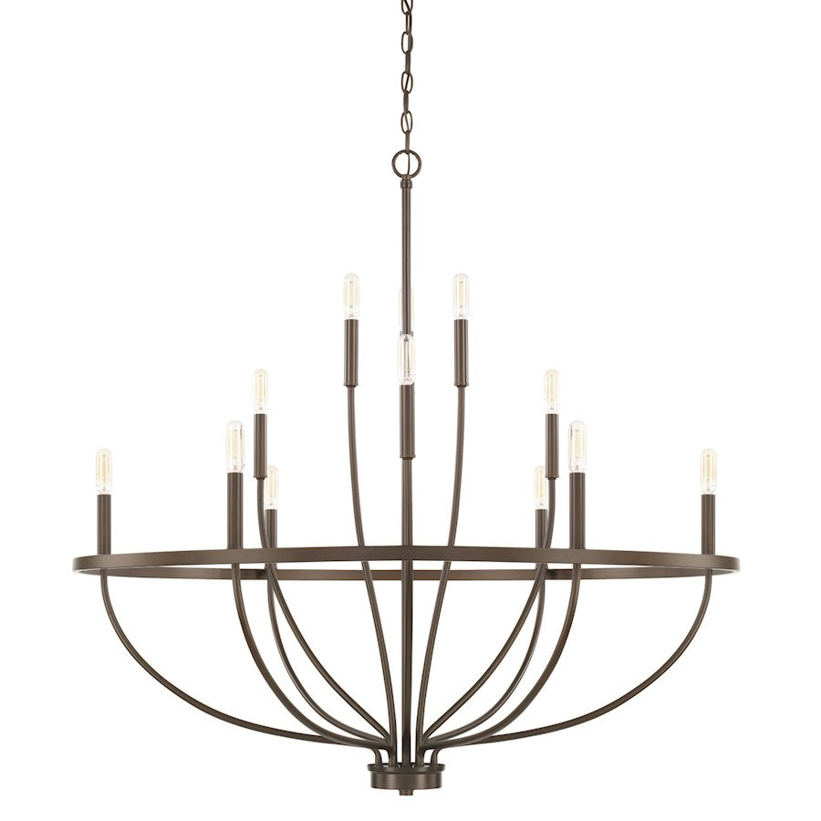 HomePlace by Capital Lighting Greyson 12 Light Chandelier, Bronze - 428501BZ