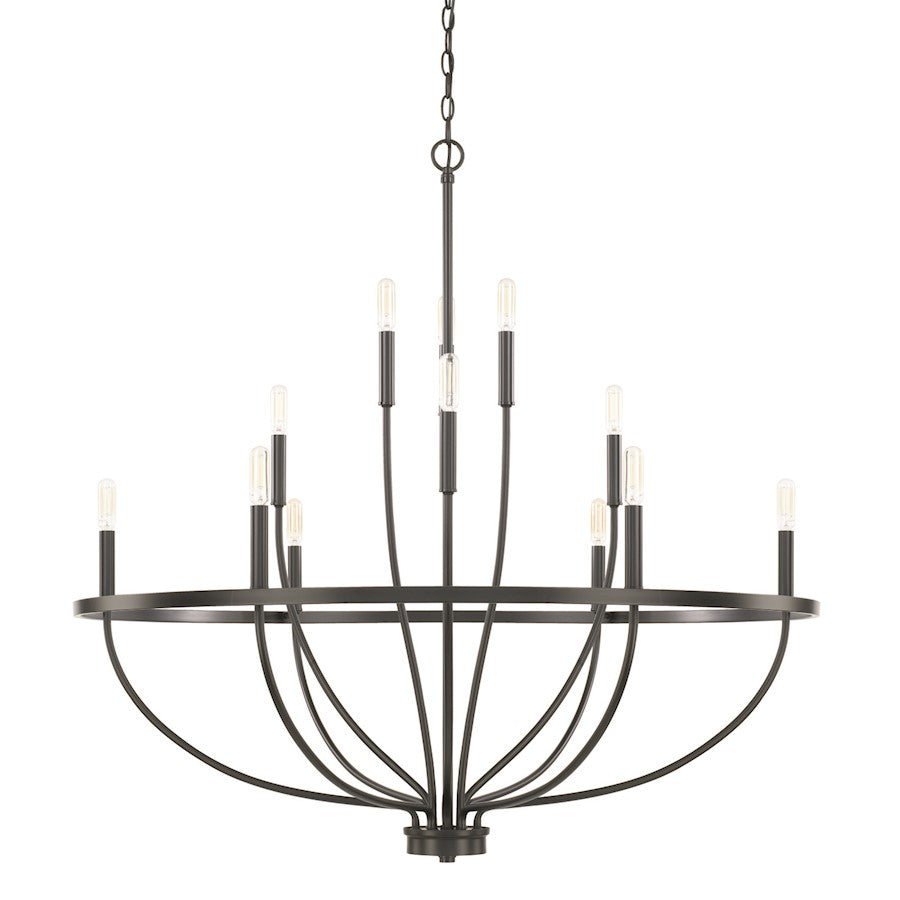 HomePlace by Capital Lighting Greyson 12 Light Chandelier, Black - 428501MB