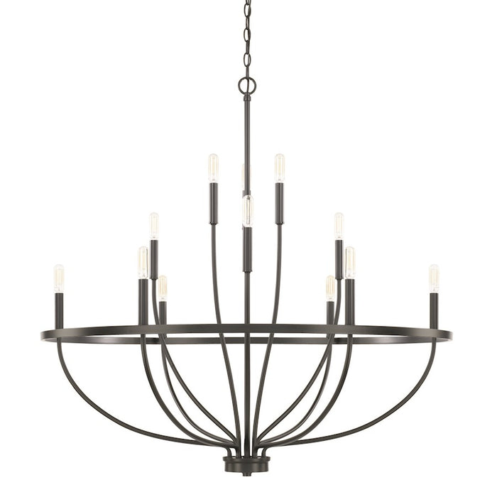 HomePlace by Capital Lighting Greyson 12 Light Chandelier, Black - 428501MB
