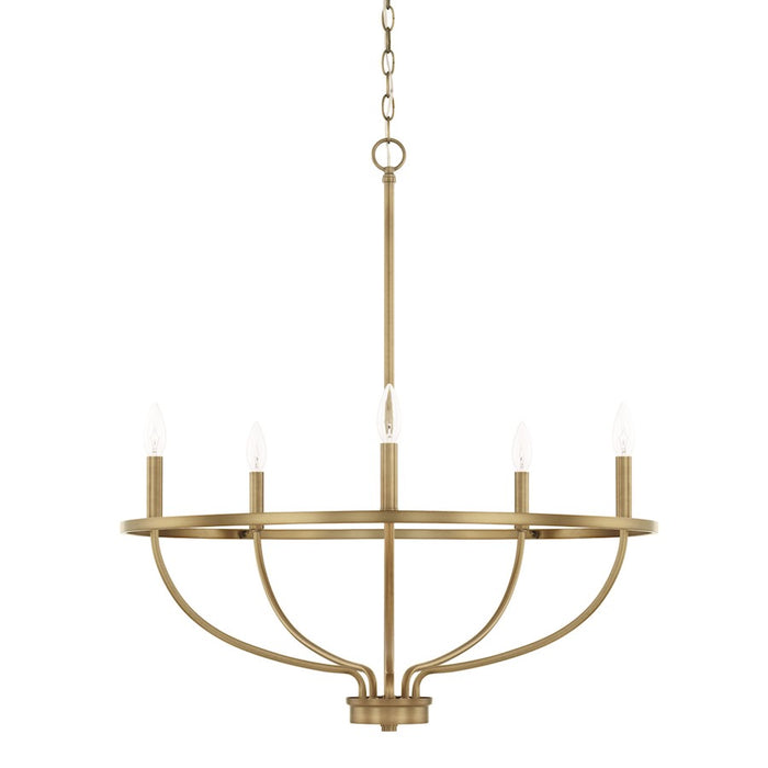 HomePlace by Capital Lighting Greyson 5 Light Chandelier, Aged Brass - 428551AD