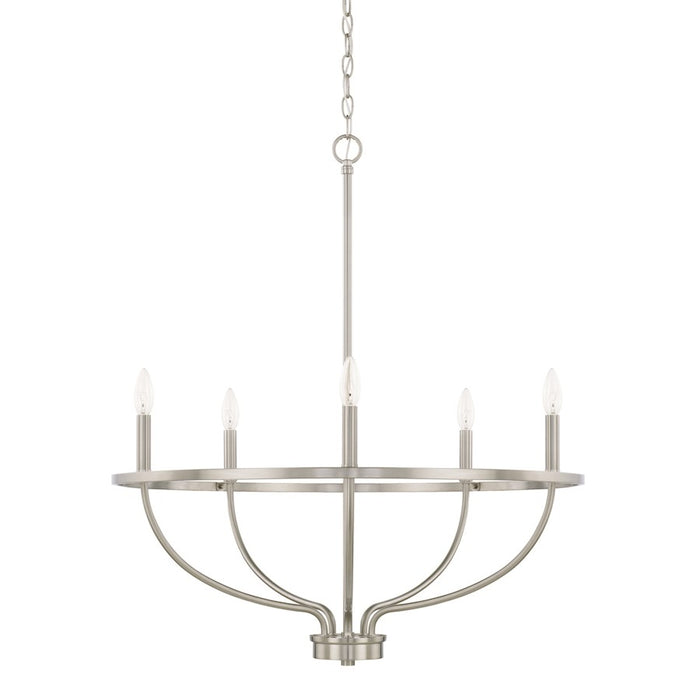 HomePlace by Capital Lighting Greyson 5 Light Chandelier, Nickel - 428551BN